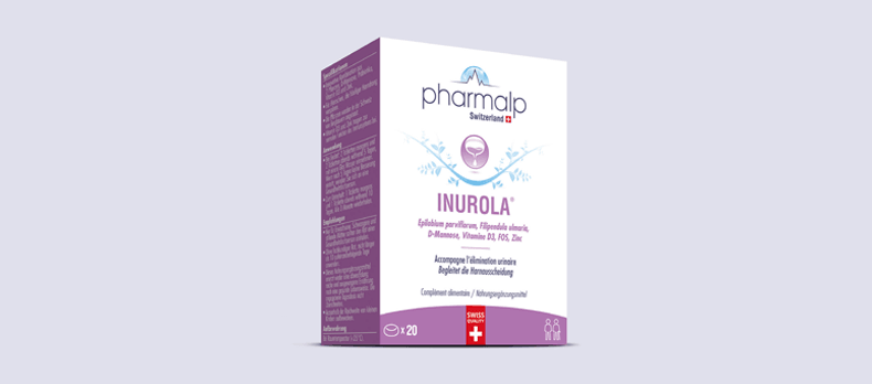Boîte du produit Inurola, développé par Pharmalp, contre les infections urinaires