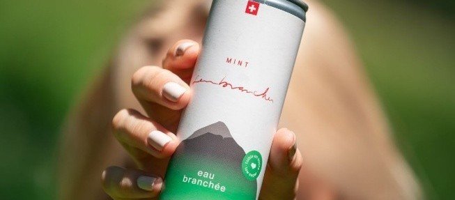 Limonade artisanale en cannette produite par les Eaux de Sembrancher